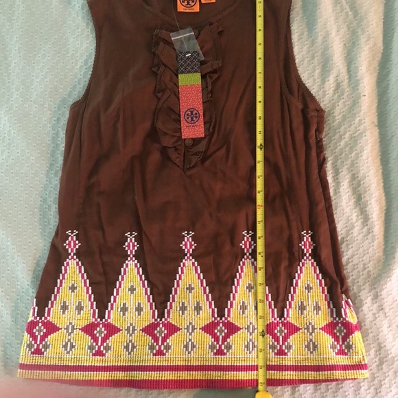Tory Burch Brown Pink Yellow Sleeveless Tunic NWT - Picture 11 of 14